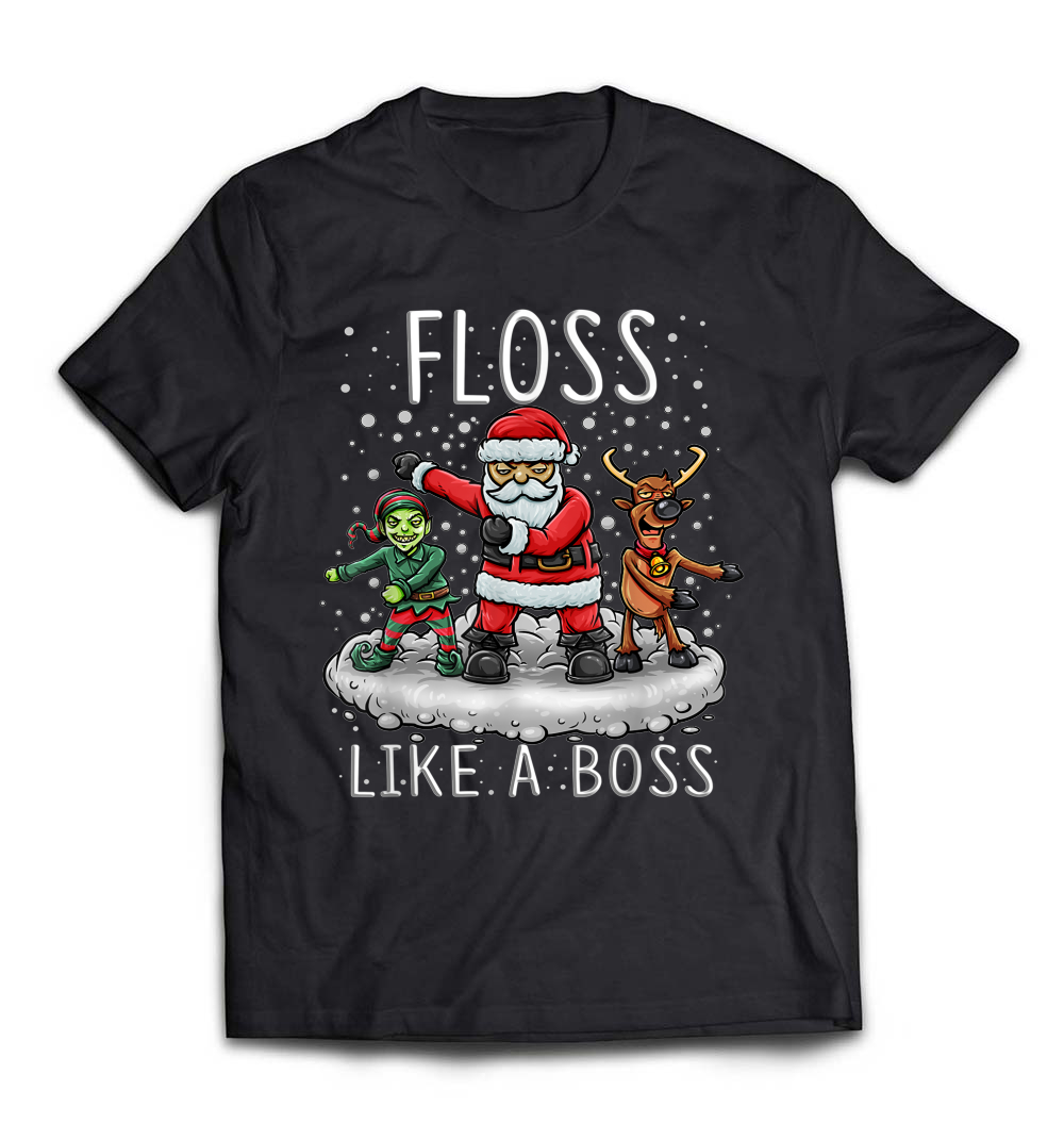 “Floss Like A Boss Santa Floss Funny Christmas T-Shirt Gift” – A Hilarious Holiday Tee